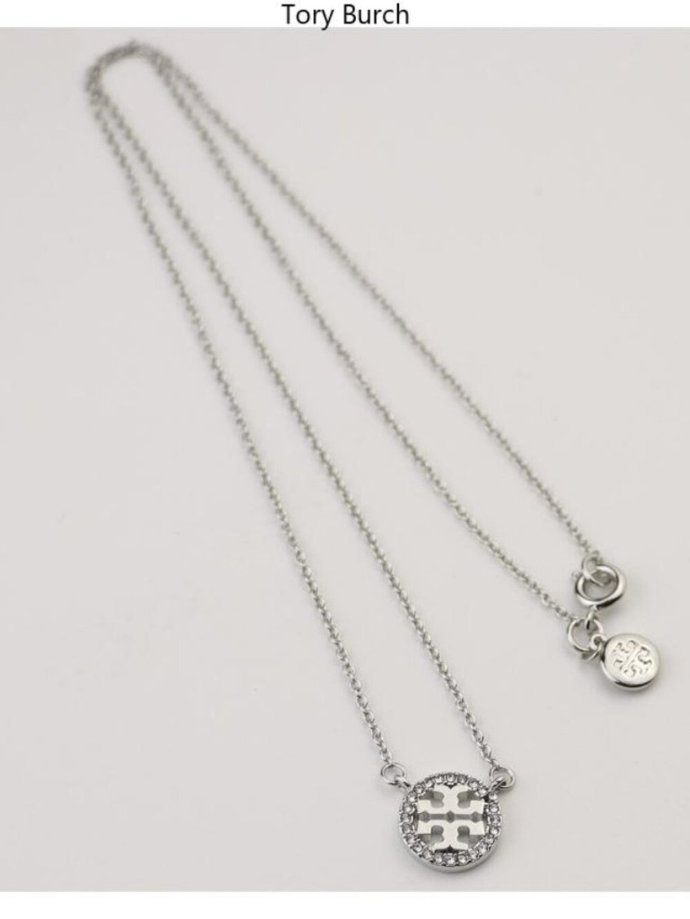 Tory Burch Silver Logo Disc Bracelet